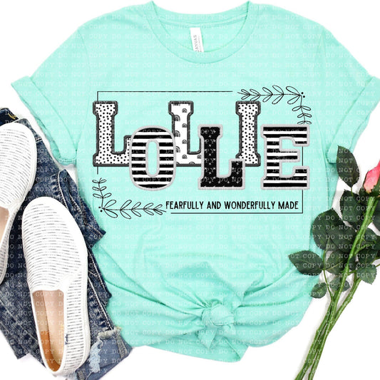 Lollie Fearfully and Wonderfully Made DTF Transfer Design