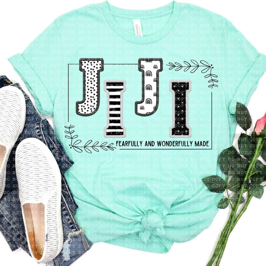 Jiji Fearfully and Wonderfully Made DTF Transfer Design
