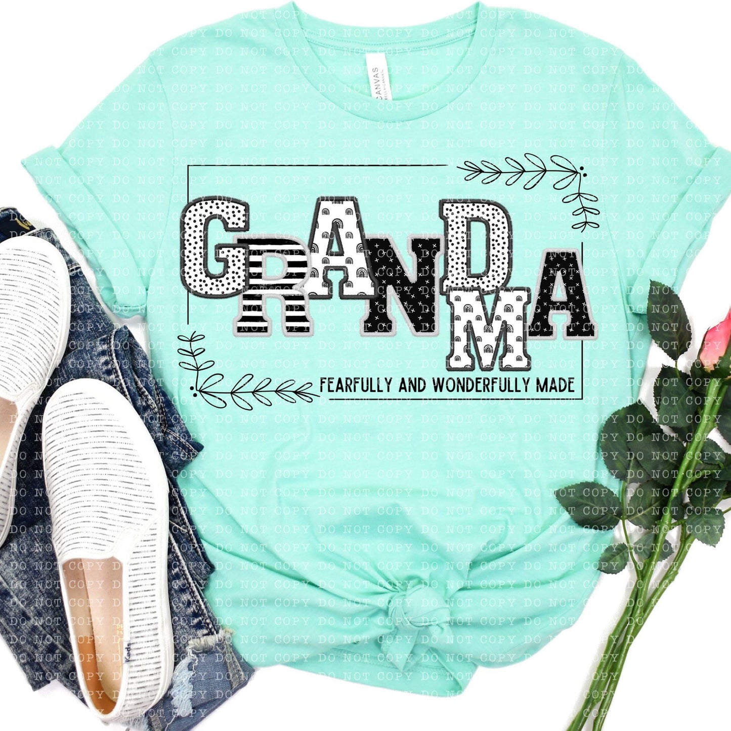 Grandma Fearfully and Wonderfully Made DTF Transfer Design