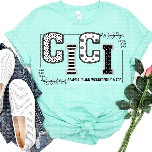 Cici Fearfully and Wonderfully Made DTF Transfer Design