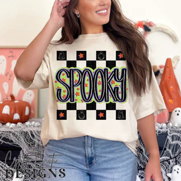 Spooky Checkered DTF Transfer Design