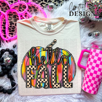 Hello Fall DTF Transfer Design