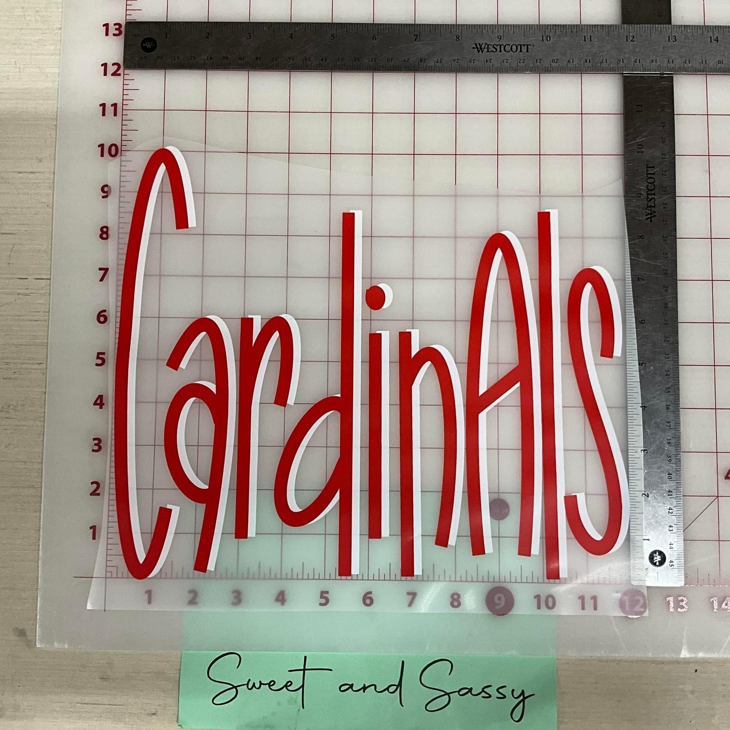 Cardinals Skinny Font DTF Transfer Design