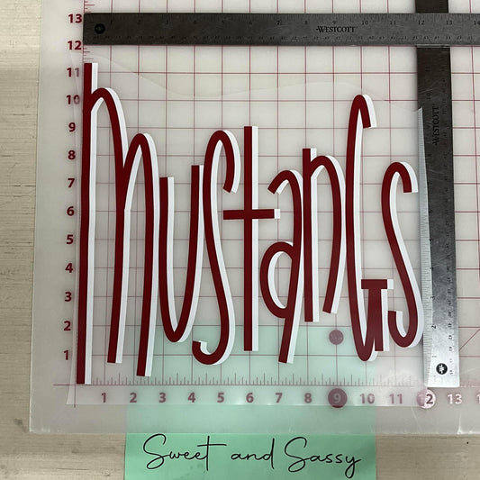 Mustangs Skinny Font DTF Transfer Design
