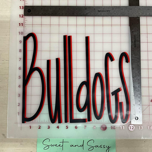 Bulldogs Skinny Font DTF Transfer Design