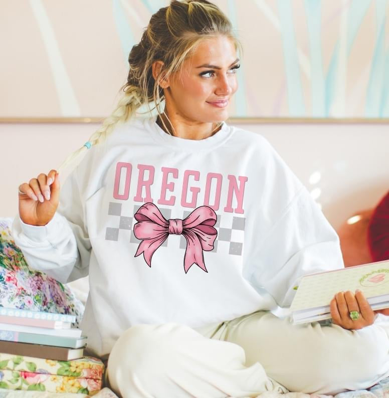 Oregon Conquette Bow DTF Transfer Design