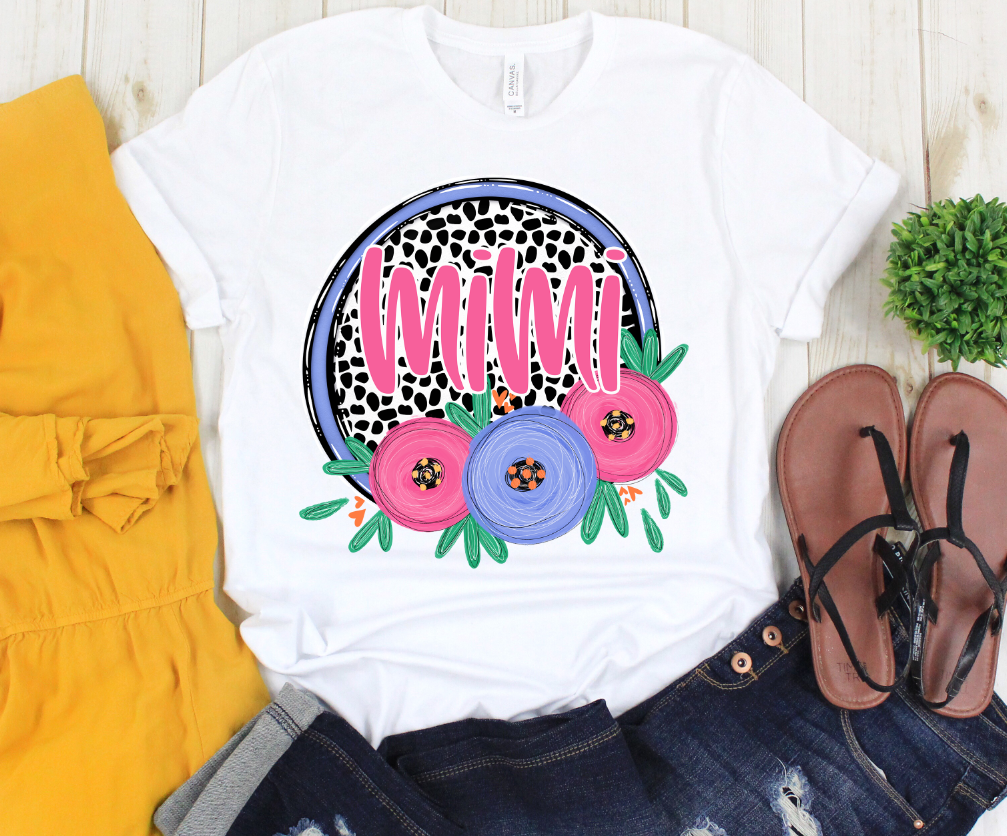 Mimi Dot and Floral DTF Transfer Design