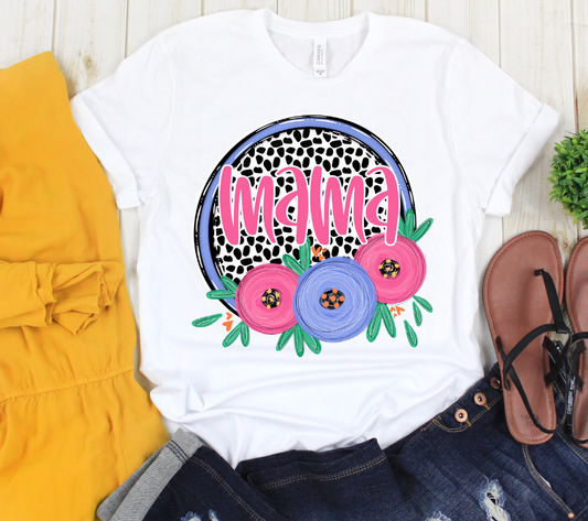 Mama Dot and Floral DTF Transfer Design
