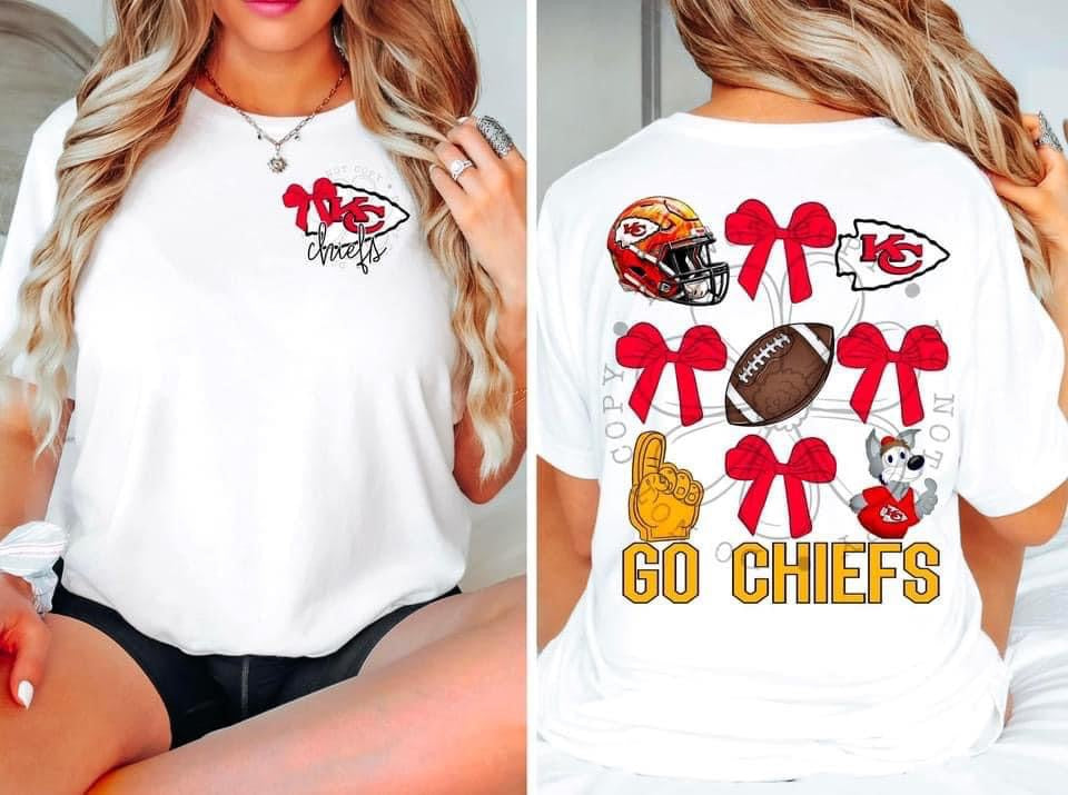 Go Chiefs Bow DTF Transfer Design Oversized With Pocket