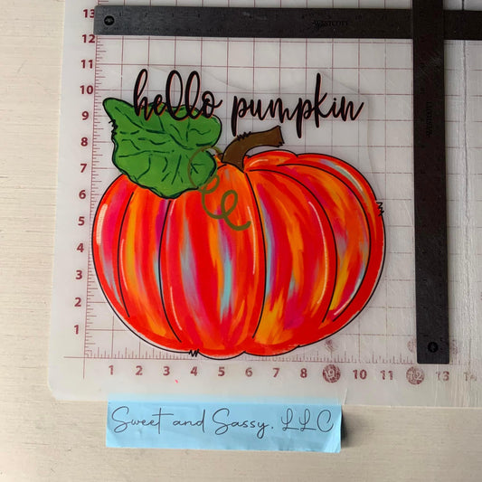 Colorful Hello Pumpkin DTF Transfer Design