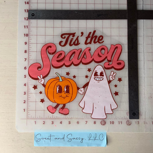 Tis The Season Pumpkin & Ghost DTF Transfer Design