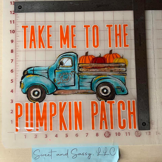Take Me To The Pumpkin Patch Truck DTF Transfer Design