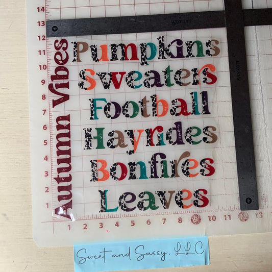 Autumn Vibes Leopard DTF Transfer Design