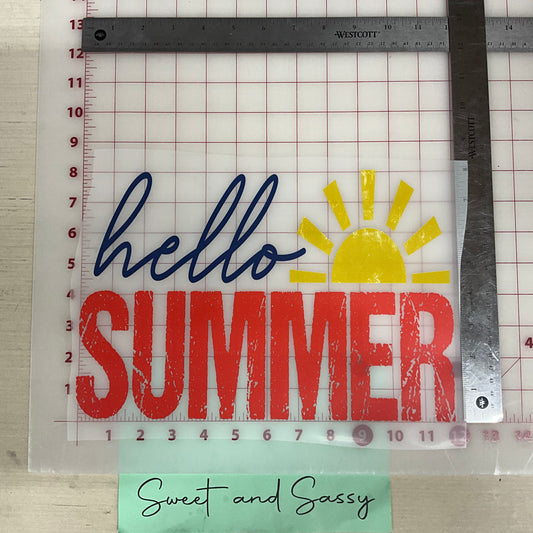 Hello Summer DTF Transfer Design