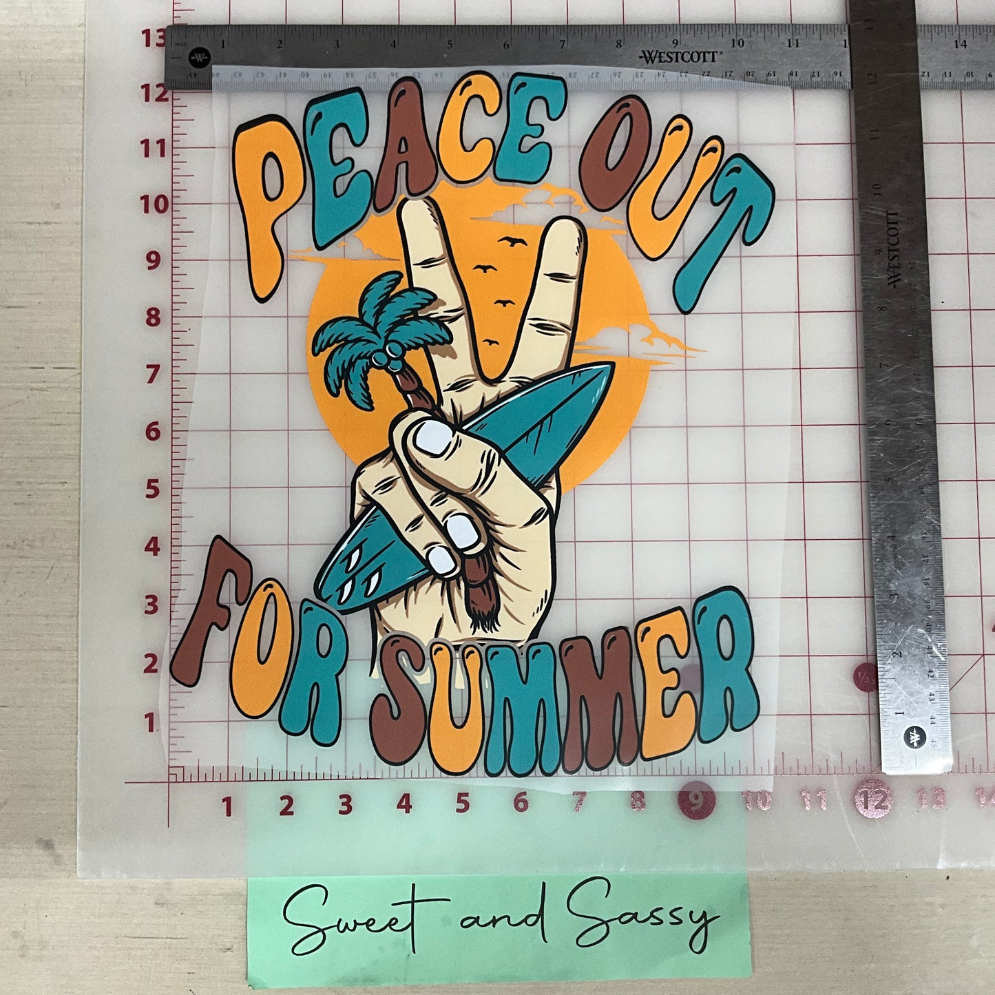 Peace Out for Summer DTF Transfer Design