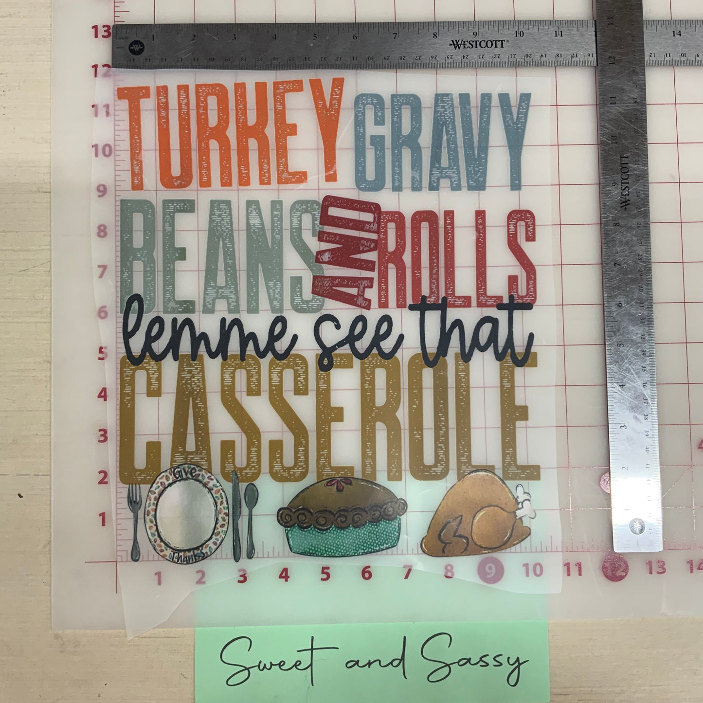 Lemme see that Casserole DTF Transfer Design