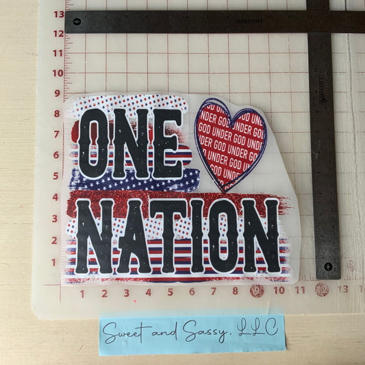 ONE NATION HEART DTF Transfer Design