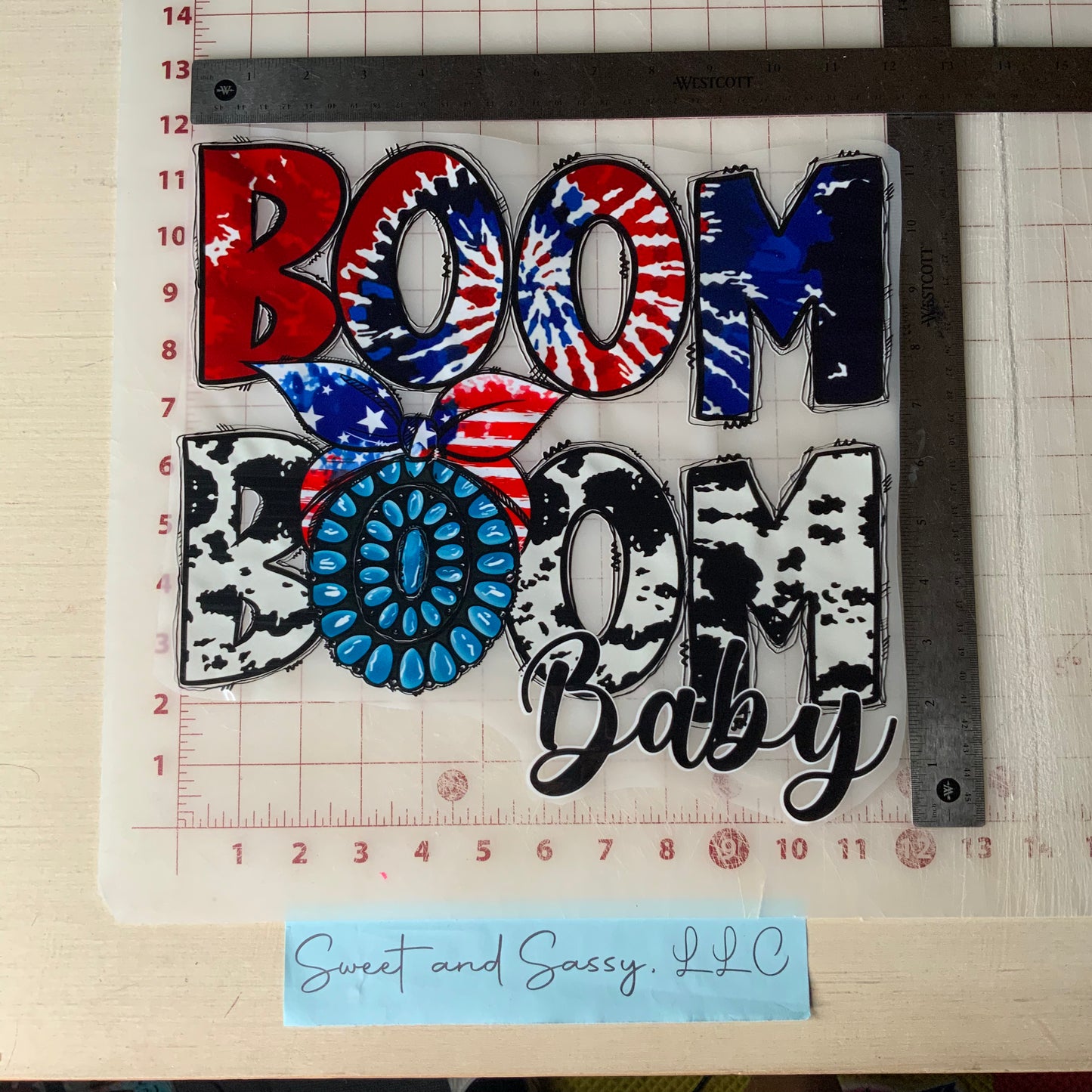 BOOM BOOM BABY DTF Transfer Design