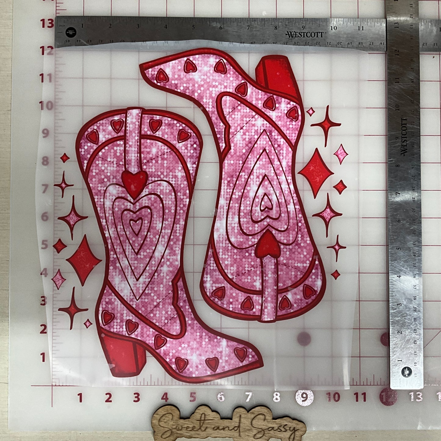 Pink Cowgirl Boots DTF Transfer Design