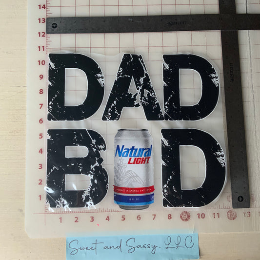 DAD BOD NATURAL LIGHT DTF Transfer Design