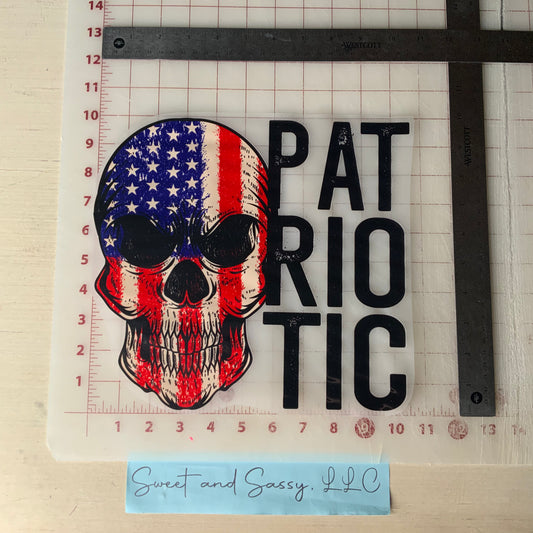 PATRIOTIC SKULL DTF Transfer Design
