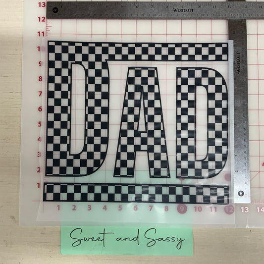 DAD CHECKERED DTF Transfer Design