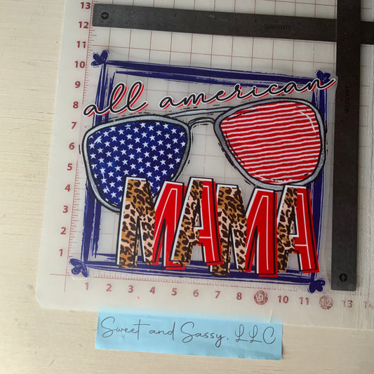 ALL AMERICA MAMA DTF Transfer Design