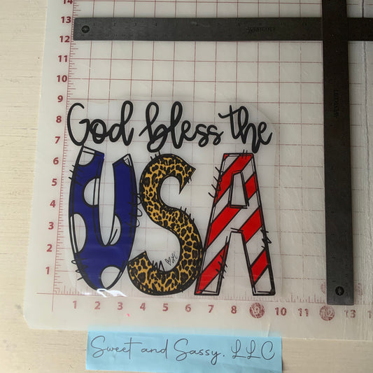 GOD BLESS AMERICA DTF Transfer Design