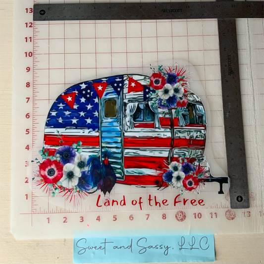 Land of the Free Camper DTF Transfer Design