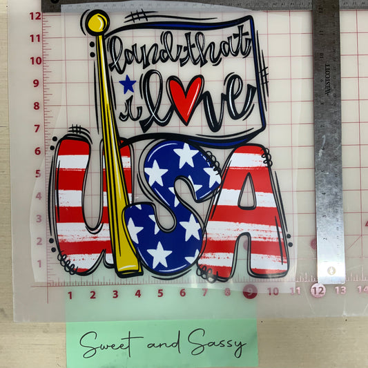 LAND THAT I LOVE USA DTF Transfer Design