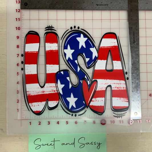 USA HEART DTF Transfer Design