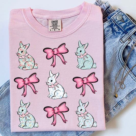 Coquette Bunnies and Bows DTF Transfer Design CF