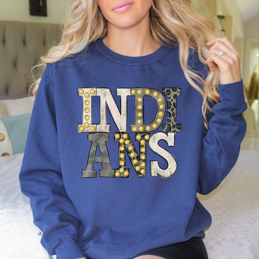 Indians Neutral Marquee DTF Transfer Design Bev