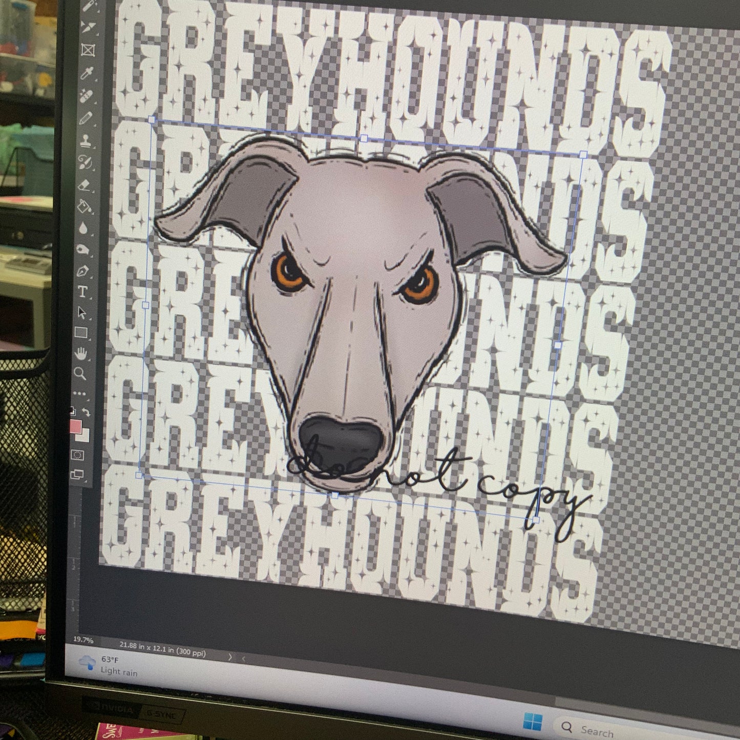 Greyhounds Team Stars DTF Transfer Design