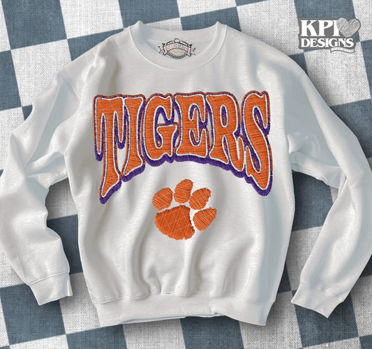 Tigers Orange and Purple DTF Transfer Design KPI