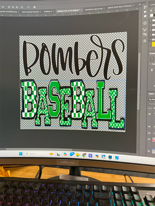 Mascot Team Baseball DTF Transfer Design