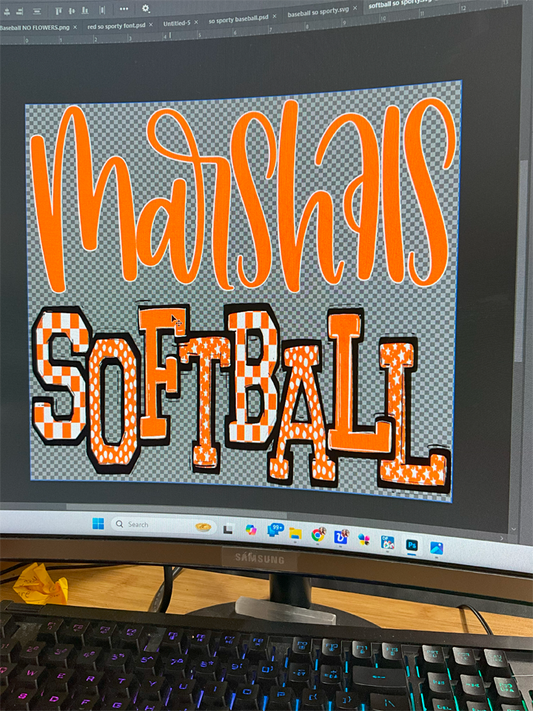 Mascot Team Softball DTF Transfer Design