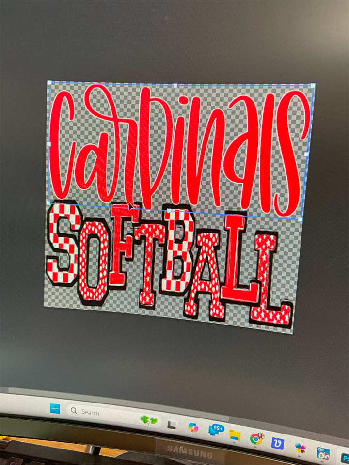 Mascot Team Softball DTF Transfer Design