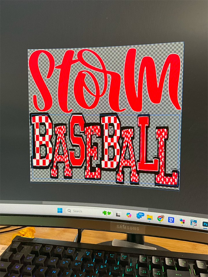 Mascot Team Baseball DTF Transfer Design