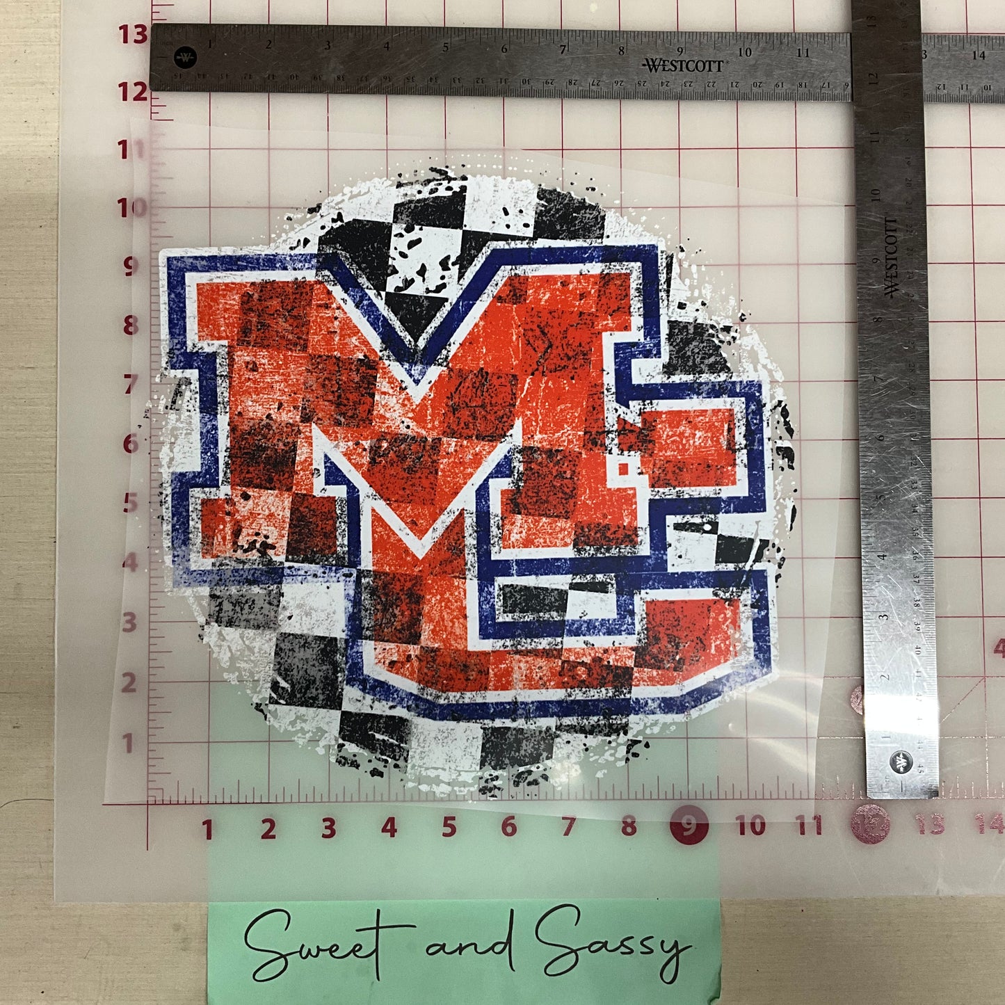 CHECKERED DISTRESSED DTF MC MARSHALL Transfer Design