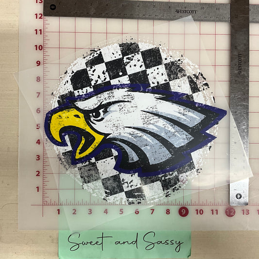 CHECKERED DISTRESSED EAGLE DTF Transfer Design
