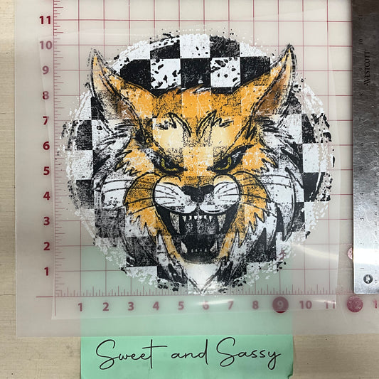 CHECKERED DISTRESSED  WILDCATS DTF Transfer Design