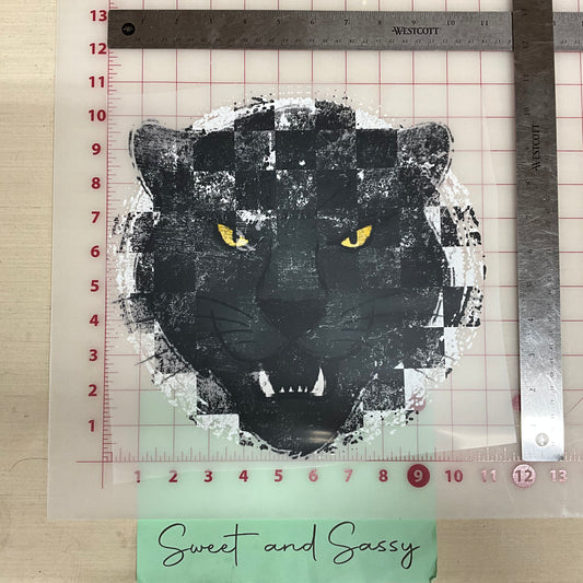 CHECKERED DISTRESSED PANTHERS DTF Transfer Design