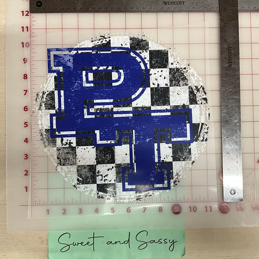 CHECKERED DISTRESSED PT  DTF Transfer Design