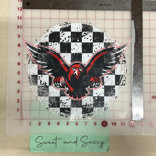 CHECKERED DISTRESSED FALCON DTF Transfer Design