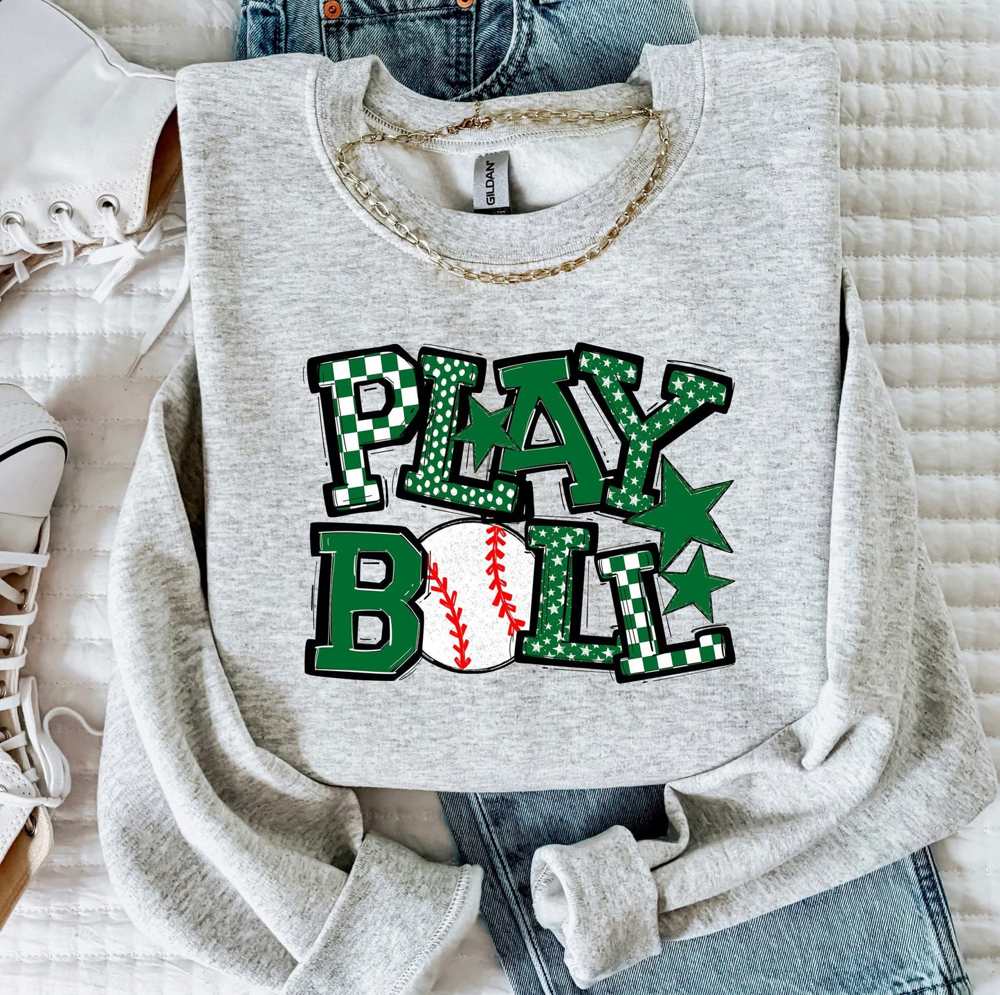 Play Ball Baseball Team Color DTF Transfer Design