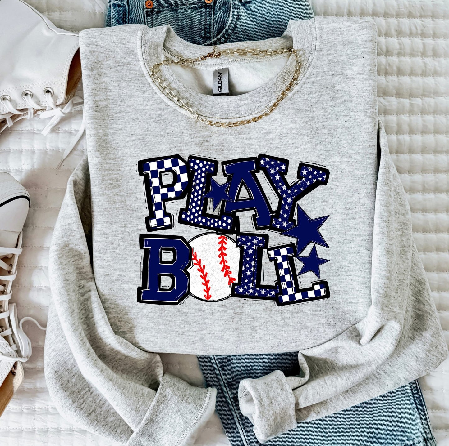 Play Ball Baseball Team Color DTF Transfer Design