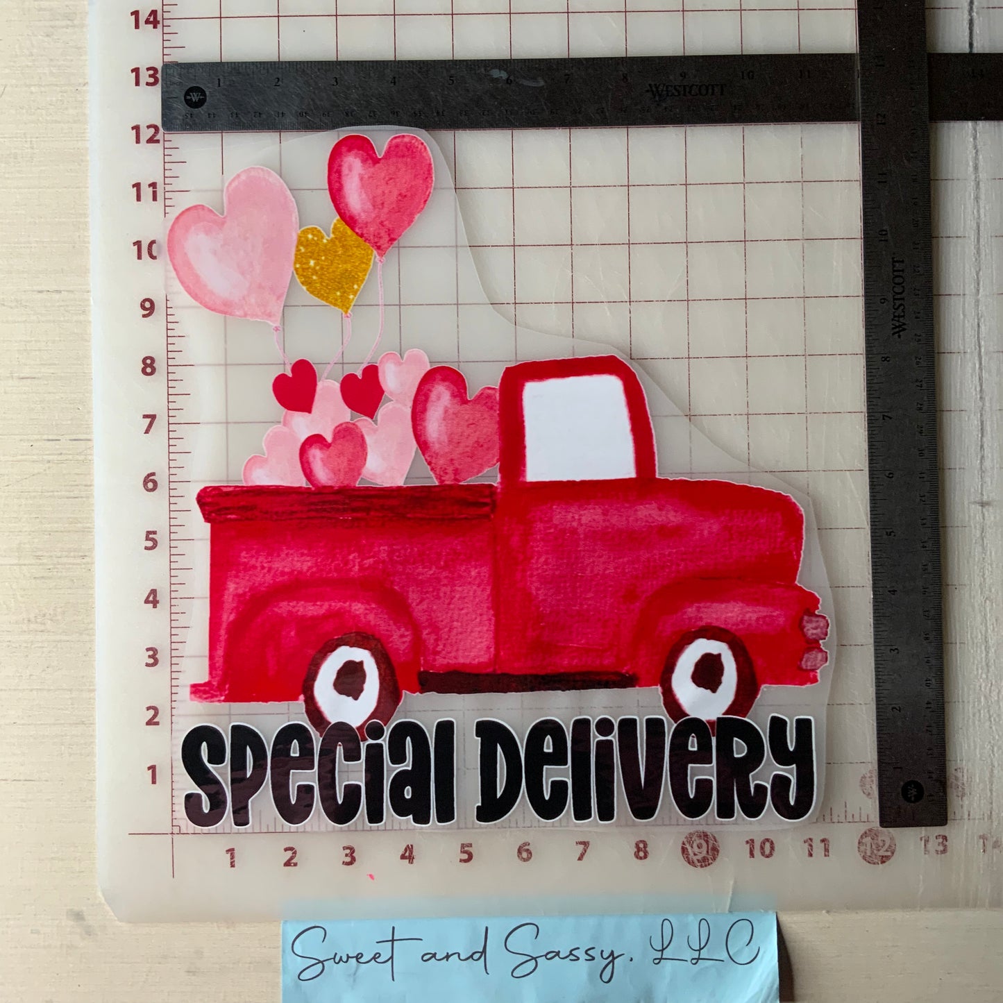 Special Delivery Red Truck DTF Transfer Design