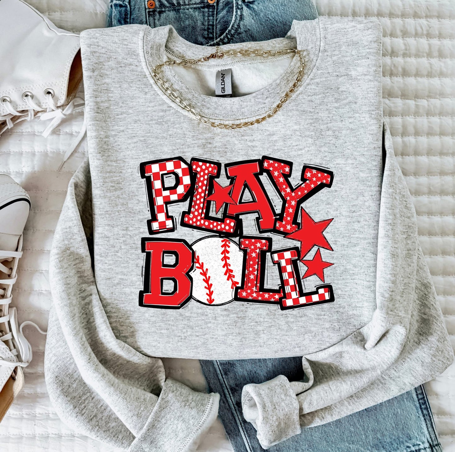 Play Ball Baseball Team Color DTF Transfer Design