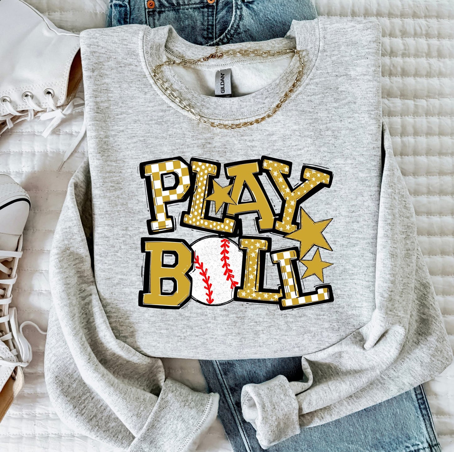 Play Ball Baseball Team Color DTF Transfer Design